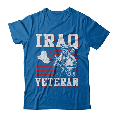 Iraq Veteran America Flag Distressed Vintage-T-Shirt & Hoodie-Classic T-Shirt-Royal