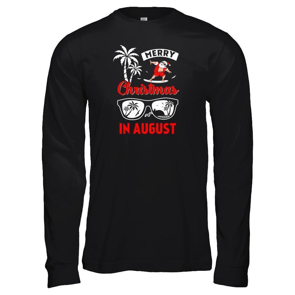Merry Christmas In August-T-Shirt & Tank Top-Long Sleeve T-Shirt-Black