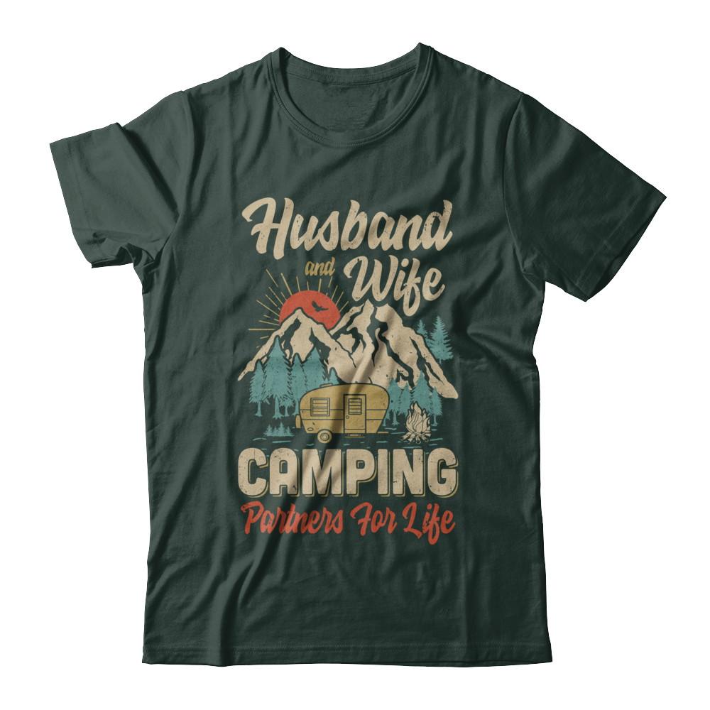 Husband And Wife Camping Partners For Life Camping-T-Shirt & Hoodie-Classic T-Shirt-Forest Green