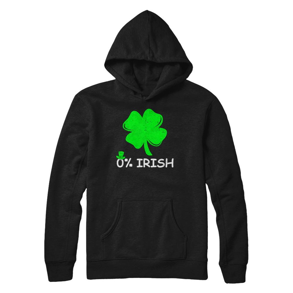 0% Irish Vintage St Patrick's Day-T-Shirt & Hoodie-Pullover Hoodie-Black