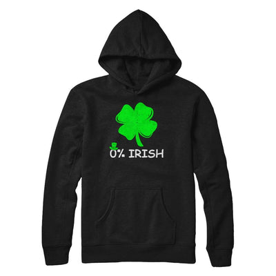 0% Irish Vintage St Patrick's Day-T-Shirt & Hoodie-Pullover Hoodie-Black