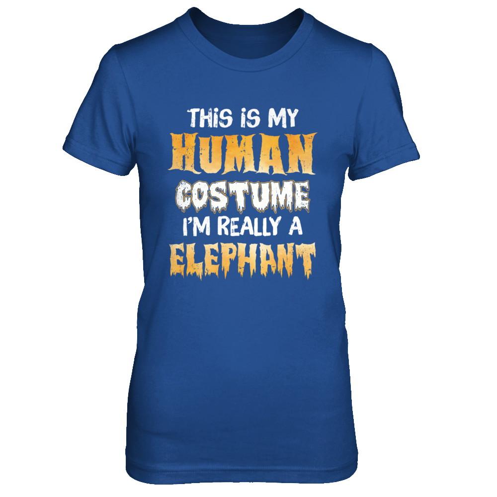 This Is My Human Costume Elephant Halloween-T-Shirt & Hoodie-Women's T-Shirt-Royal