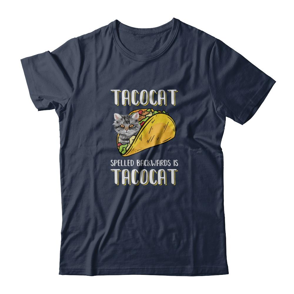 Tacocat Spelled Backwards Is Tacocat Tacos Cat-T-Shirt & Tank Top-Classic T-Shirt-Navy