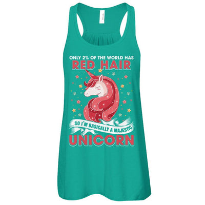 Only 2 Percent Of The World Has Red Hair Majestic Unicorn-T-Shirt & Tank Top-Women's Flowy Racerback Tank-Kelly