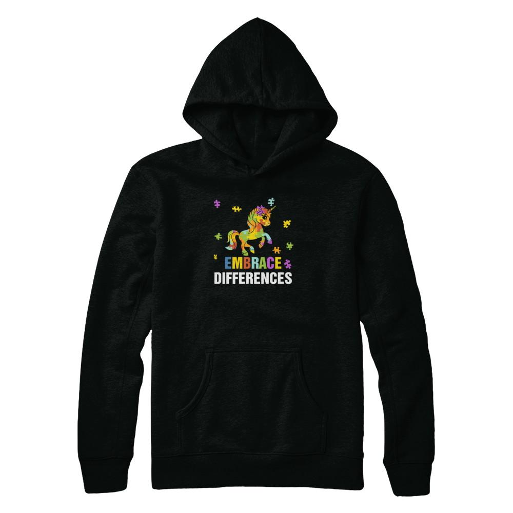 Autism Awareness Puzzle Piece Unicorn Embrace Differences-T-Shirt & Tank Top-