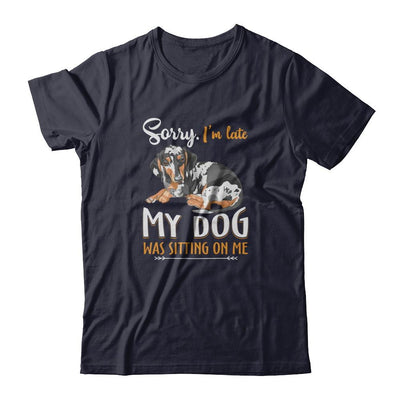 Sorry I'm Late My Dachshund Was Sitting On Me Funny Dog-T-Shirt & Tank Top-Premium T-Shirt-Midnight Navy