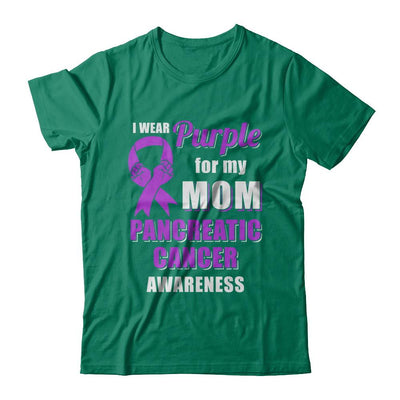 I Wear Purple For My Mom Pancreatic Cancer Son Daughter-T-Shirt & Hoodie-Classic T-Shirt-Kelly Green