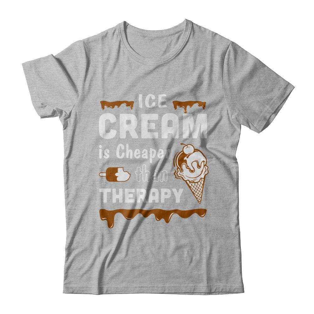 Ice Cream Is Cheaper Than Therapy-T-Shirt & Hoodie-Premium T-Shirt-Heather Gray