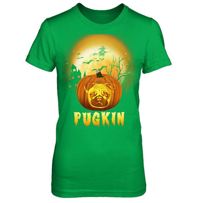 Halloween Pugkin Funny Pumpkin Pug-T-Shirt & Hoodie-Women's T-Shirt-Irish Green