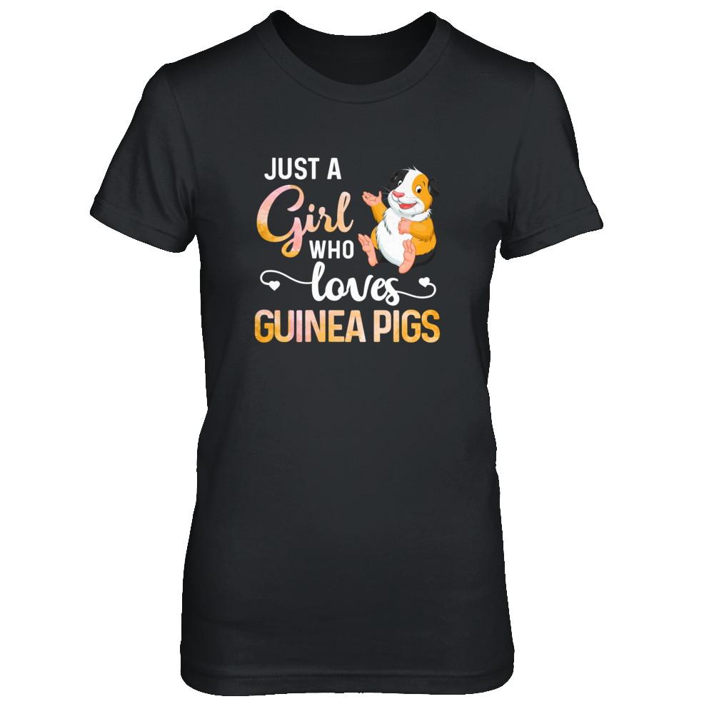 Just A Woman Who Loves Guinea Pigs-T-Shirt & Tank Top-Women's T-Shirt-Black