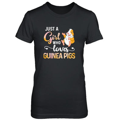 Just A Woman Who Loves Guinea Pigs-T-Shirt & Tank Top-Women's T-Shirt-Black