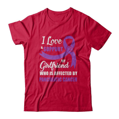 Pancreatic Cancer Awareness Support Purple Girlfriend Boyfriend-T-Shirt & Hoodie-Classic T-Shirt-Red