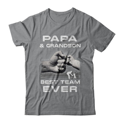 Papa And Grandson Best Team Ever Fathers Day-T-Shirt & Hoodie-Classic T-Shirt-Sport Grey