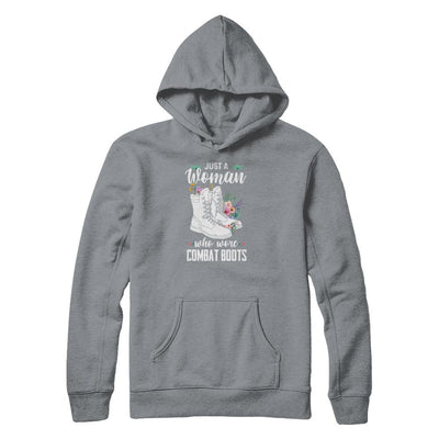 Just A Woman Who Wore Combat Boots Veteran-T-Shirt & Tank Top-Pullover Hoodie-Light Steel