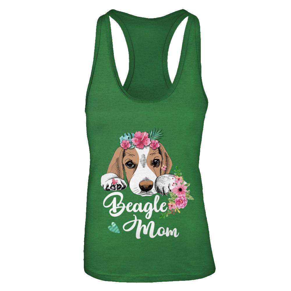Beagle Mom Funny Dog Mom Gift Idea-T-Shirt & Tank Top-Women's Ideal Racerback Tank-Kelly Green