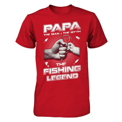Papa The Man The Myth The Fishing Legend-T-Shirt & Hoodie-Classic T-Shirt-Red