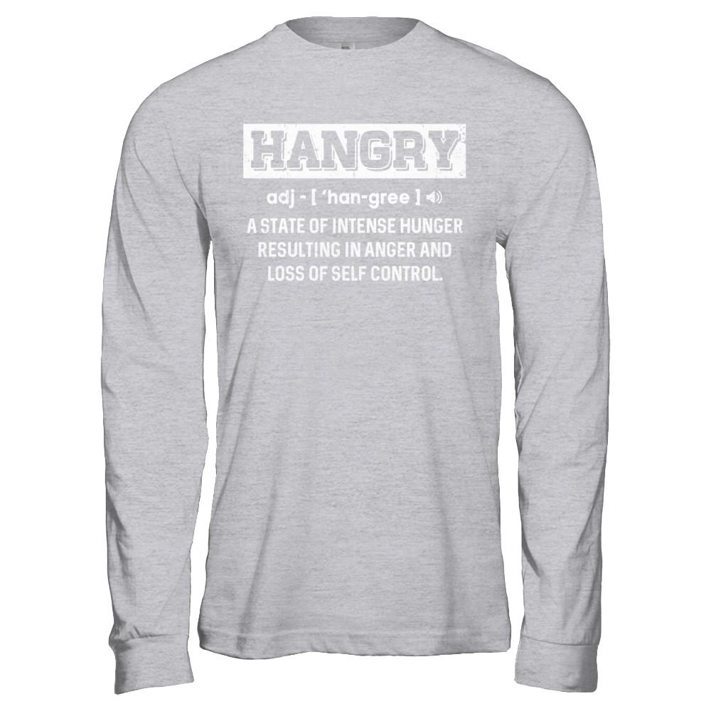 Funny Hangry Buy Me Food-T-Shirt & Hoodie-Long Sleeve T-Shirt-Sport Grey