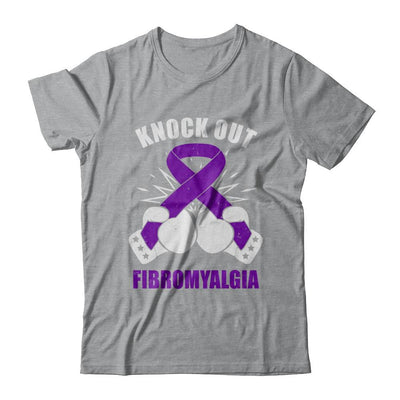 Boxing knock out Fibromyalgia Awareness Support-T-Shirt & Hoodie-Classic T-Shirt-Sport Grey