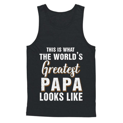 What World's Greatest Papa Looks Like Fathers Day-T-Shirt & Hoodie-Unisex Tank-Black
