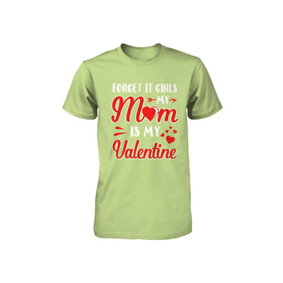 My Mom Is My Valentine For Girl Funny Valentines Day Youth-Youth Shirt-Toddler T-Shirt-Key Lime