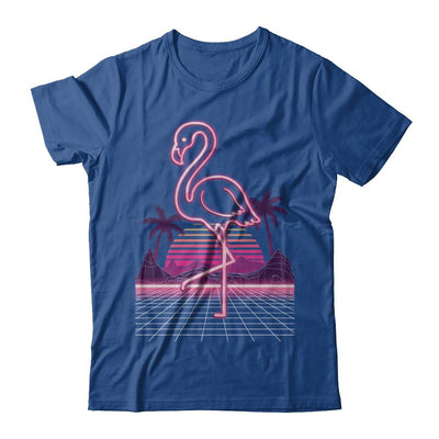 80s Retro Neon Sign Pink Flamingo Bird-T-Shirt & Hoodie-Classic T-Shirt-Royal