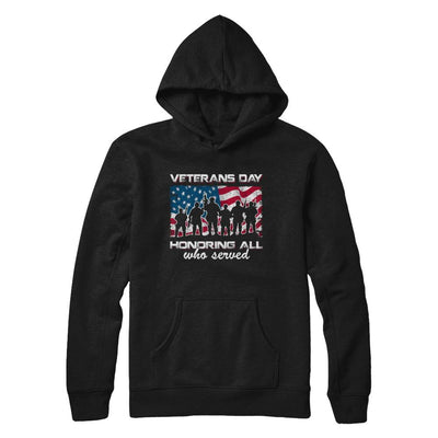 Vintage Patriotic Army Veterans Day Honoring All Who Reverd-T-Shirt & Hoodie-Pullover Hoodie-Black