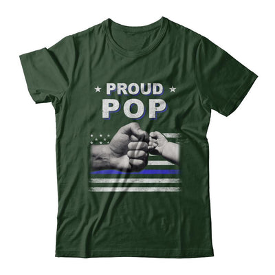 Proud Pop Police Thin Blue Line Flag Fathers Day-T-Shirt & Hoodie-Classic T-Shirt-Forest Green