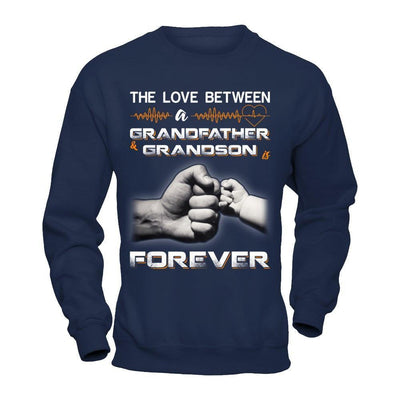 The Love Between A Grandfather And Grandson Is Forever-T-Shirt & Hoodie-Crewneck Sweatshirt-Navy