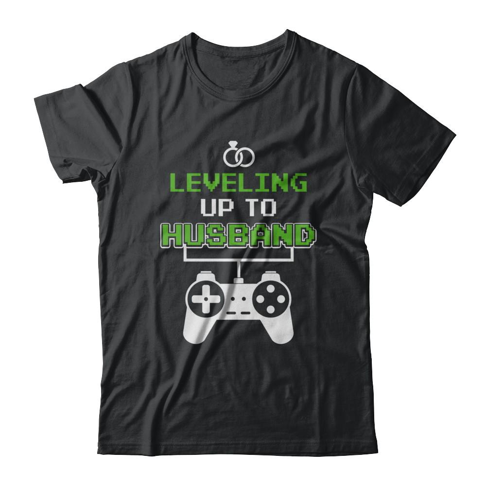 Funny Fiance Leveling Up To Husband For Groom-T-Shirt & Hoodie-Classic T-Shirt-Black
