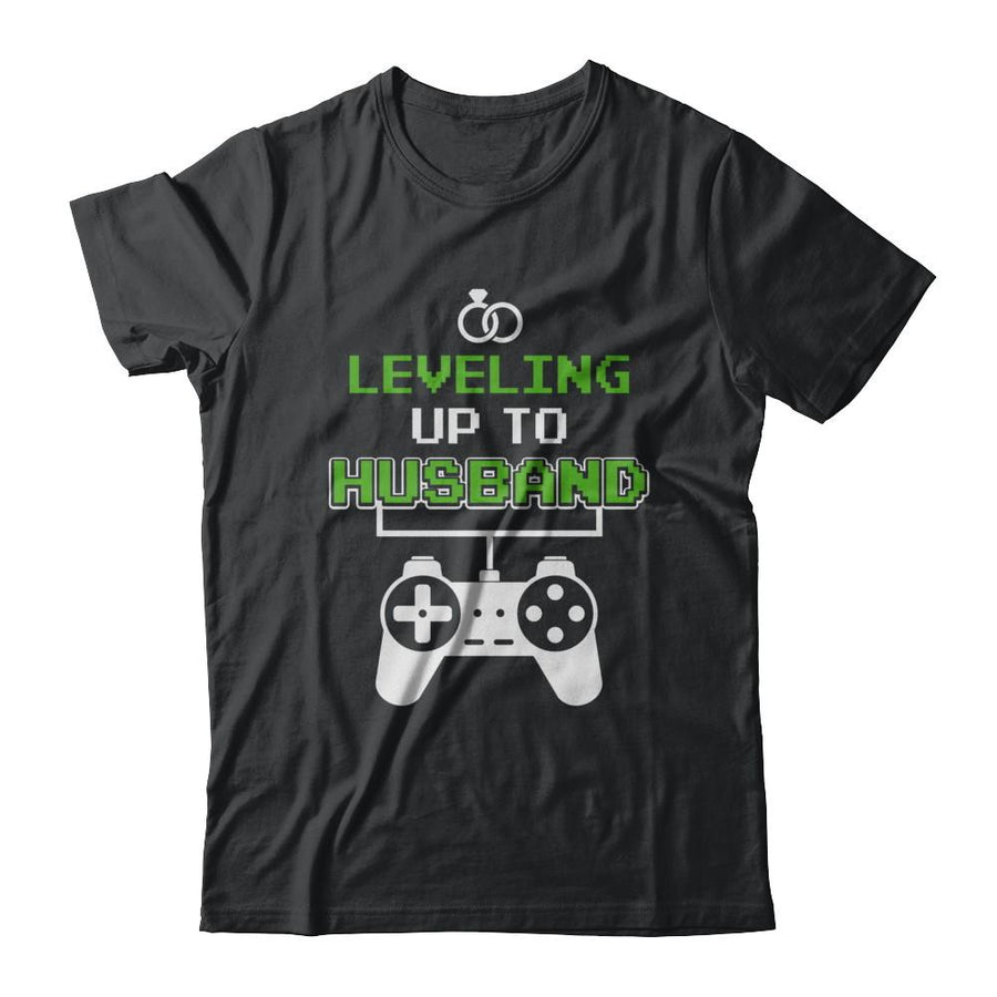 Funny Fiance Leveling Up To Husband For Groom-T-Shirt & Hoodie-Classic T-Shirt-Black