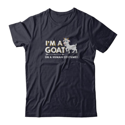 Halloween I'm A Goat In A Human Costume Funny Goat-T-Shirt & Tank Top-Premium T-Shirt-Midnight Navy