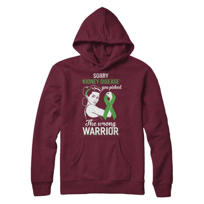 Sorry Kidney Disease You Picked The Wrong Warrior Kidney Disease-T-Shirt & Hoodie-Pullover Hoodie-Maroon