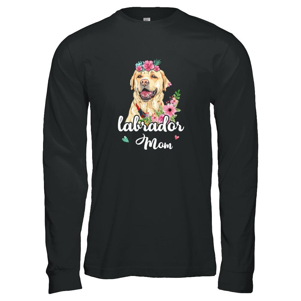 Labrador Mom Funny Dog Mom Gift Idea-T-Shirt & Tank Top-Long Sleeve T-Shirt-Black