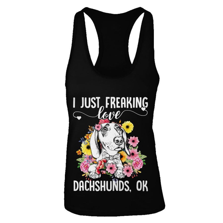 Dog I Just Freaking Love Dachshund-T-Shirt & Tank Top-