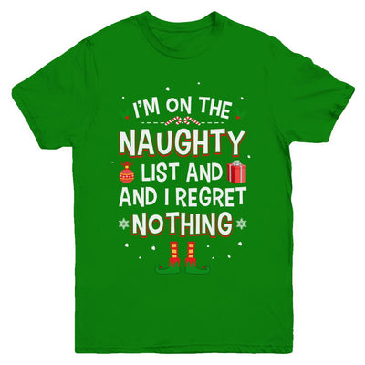 I'm On The Naughty List Funny Christmas Youth-Youth Shirt-Youth T-Shirt-Irish Green