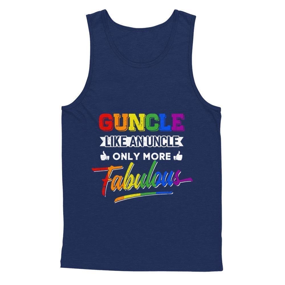 Guncle Gay Uncle More Fabulous Lgbt Rainbow-T-Shirt & Hoodie-Unisex Tank-Navy