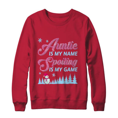 Auntie Is My Name Spoiling Is My Game-T-Shirt & Hoodie-Crewneck Sweatshirt-Red