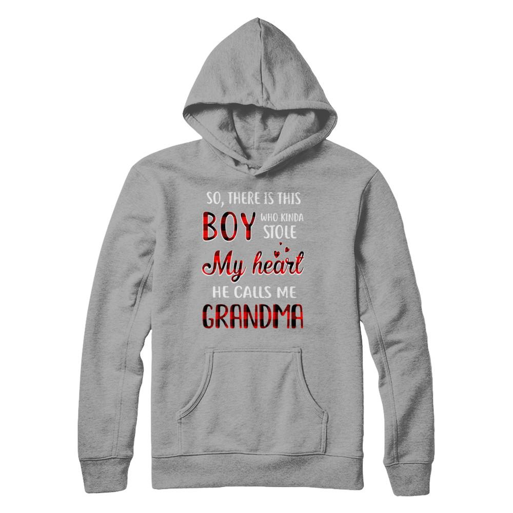 This Boy Who Kinda Stole My Heart He Calls Me Grandma-T-Shirt & Hoodie-Pullover Hoodie-Light Steel