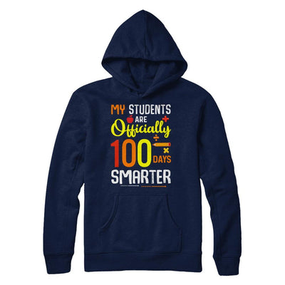 My Students Are 100 Days Smarter Teacher-T-Shirt & Hoodie-Pullover Hoodie-Navy