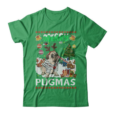 Cute Pug Christmas Merry Pugmas Ugly Sweater Christmas-T-Shirt & Sweatshirt-Premium T-Shirt-Kelly Green