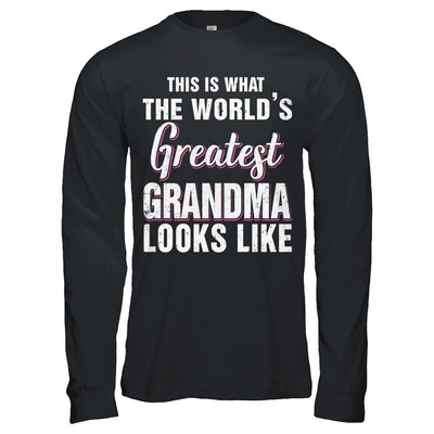 What World's Greatest Grandma Looks Like Mothers Day-T-Shirt & Hoodie-Long Sleeve T-Shirt-Black