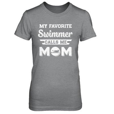 Swimming My Favorite Swimmer Call Me Mom Mothers Day-T-Shirt & Hoodie-Women's T-Shirt-Sport Grey
