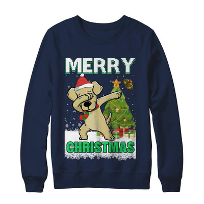 Cute Labrador Claus Merry Christmas Ugly Sweater-T-Shirt & Sweatshirt-Crewneck Sweatshirt-Navy