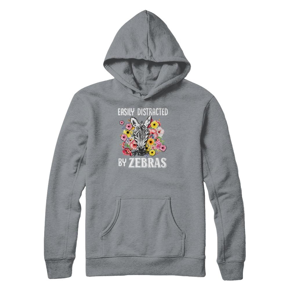 Easily Distracted By Zebras-T-Shirt & Tank Top-Pullover Hoodie-Light Steel