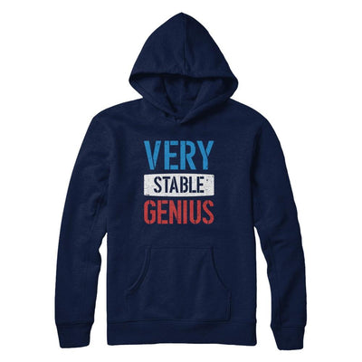 Very Stable Genius-T-Shirt & Hoodie-Pullover Hoodie-Navy