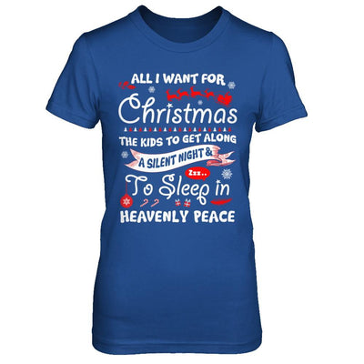 All I Want For Christmas The Kids To Get Along Asilent Night-T-Shirt & Sweatshirt-Women's T-Shirt-Royal