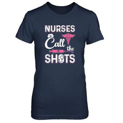 Nurses Call The Shots Funny-T-Shirt & Tank Top-Women's T-Shirt-Navy