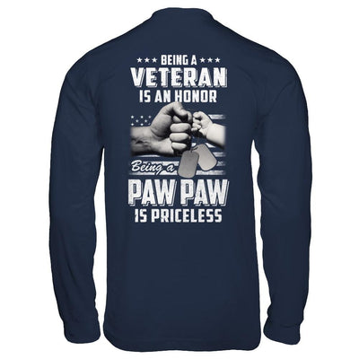 Being A Veteran Is An Honor Being A Paw Paw Is Priceless-T-Shirt & Hoodie-Long Sleeve T-Shirt-Navy