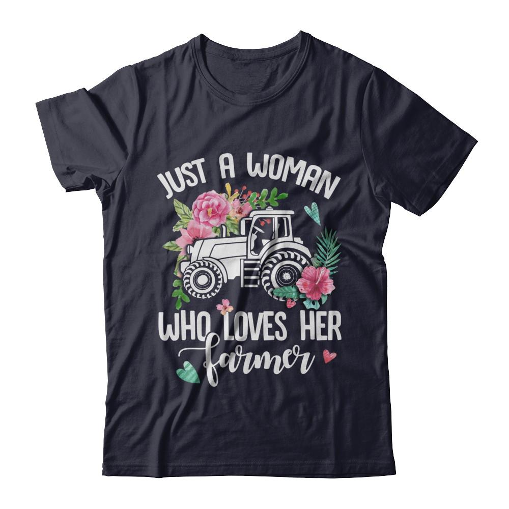 Just A Woman Who Loves Her Farmer-T-Shirt & Hoodie-Premium T-Shirt-Midnight Navy