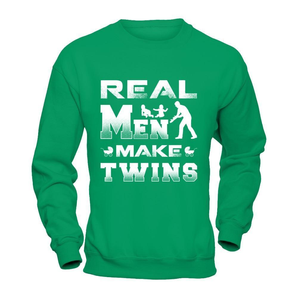 Real Men Make Twins Shirt & Hoodie-T-Shirt & Hoodie-Crewneck Sweatshirt-Irish Green